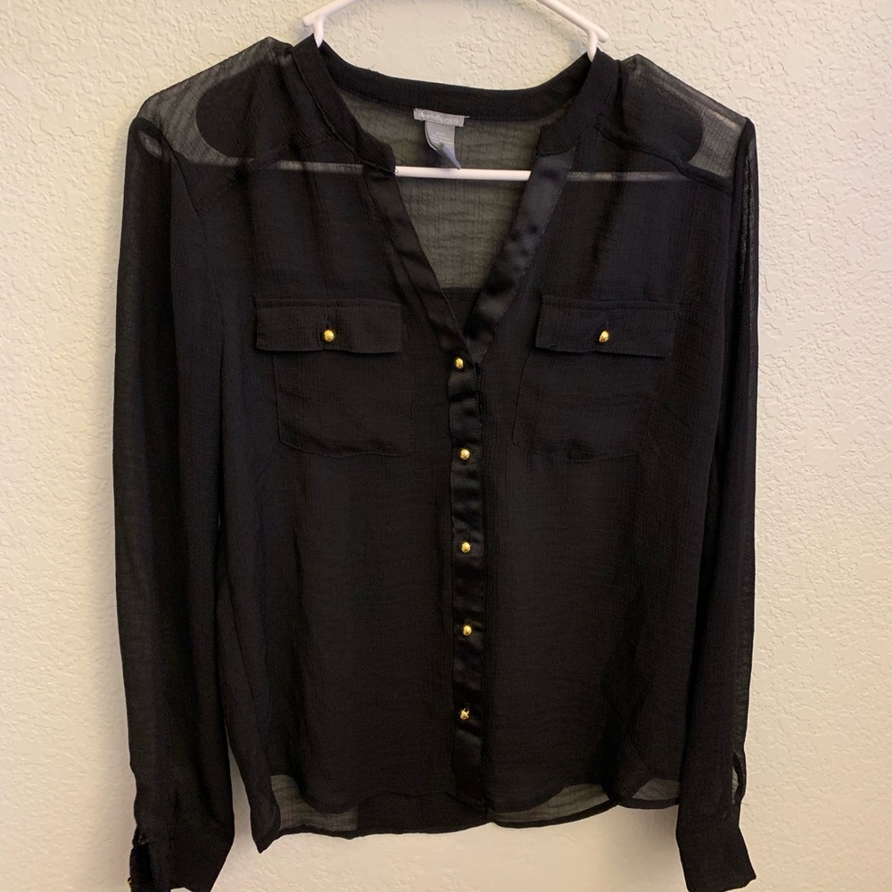 Sheer Button Down Blouse